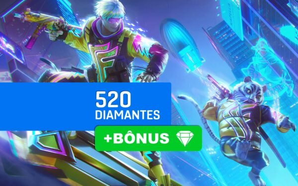 Free Fire 520 Diamantes + Bônus