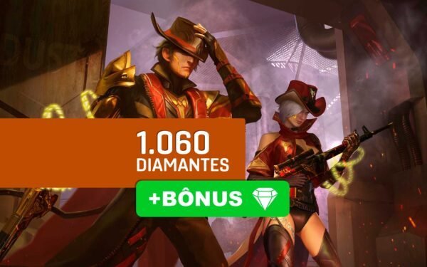 Free Fire 1060 Diamantes + Bônus