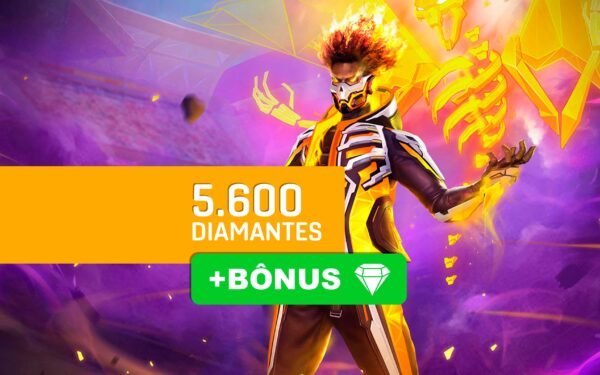 Free Fire 5600 Diamantes + Bônus