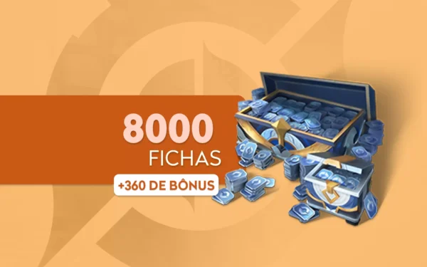 Cartão pré-pago 8000 Tokens + 360 de Bônus - Honor of Kings
